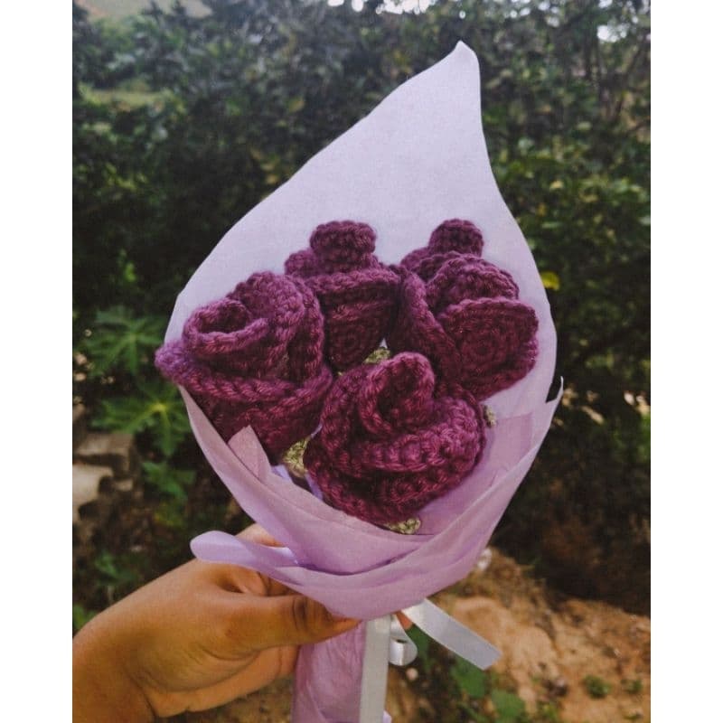 Rosas Artesanais em Crochê Decoração Dia dos Namorados Presentes Lembranças Oferta