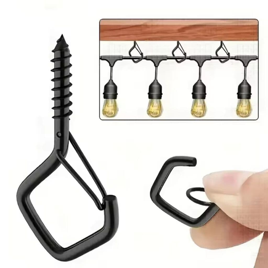 Kit 10 Ganchos de Teto com Buchas Suporte de Parede e Teto Design em V Antivibração para Vasos Luzes e Decoração