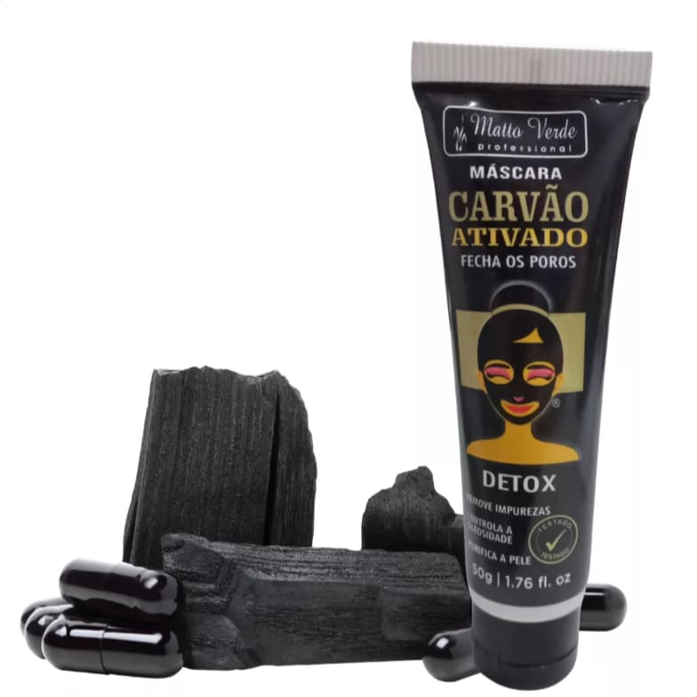 Máscara Facial Detox Carvão Ativado - Controle da Oleosidade Matto Verde 50g