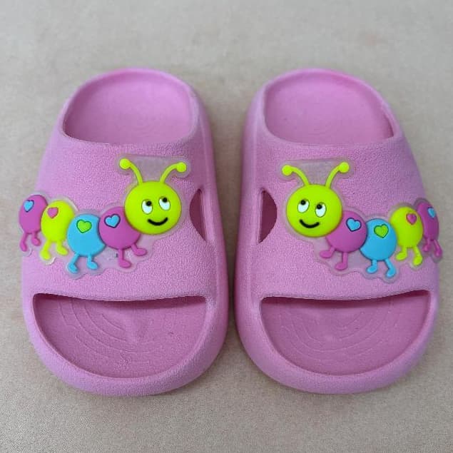 Papete Babuche Lagarta Colorida Infantil Menina Chinelo Confortável