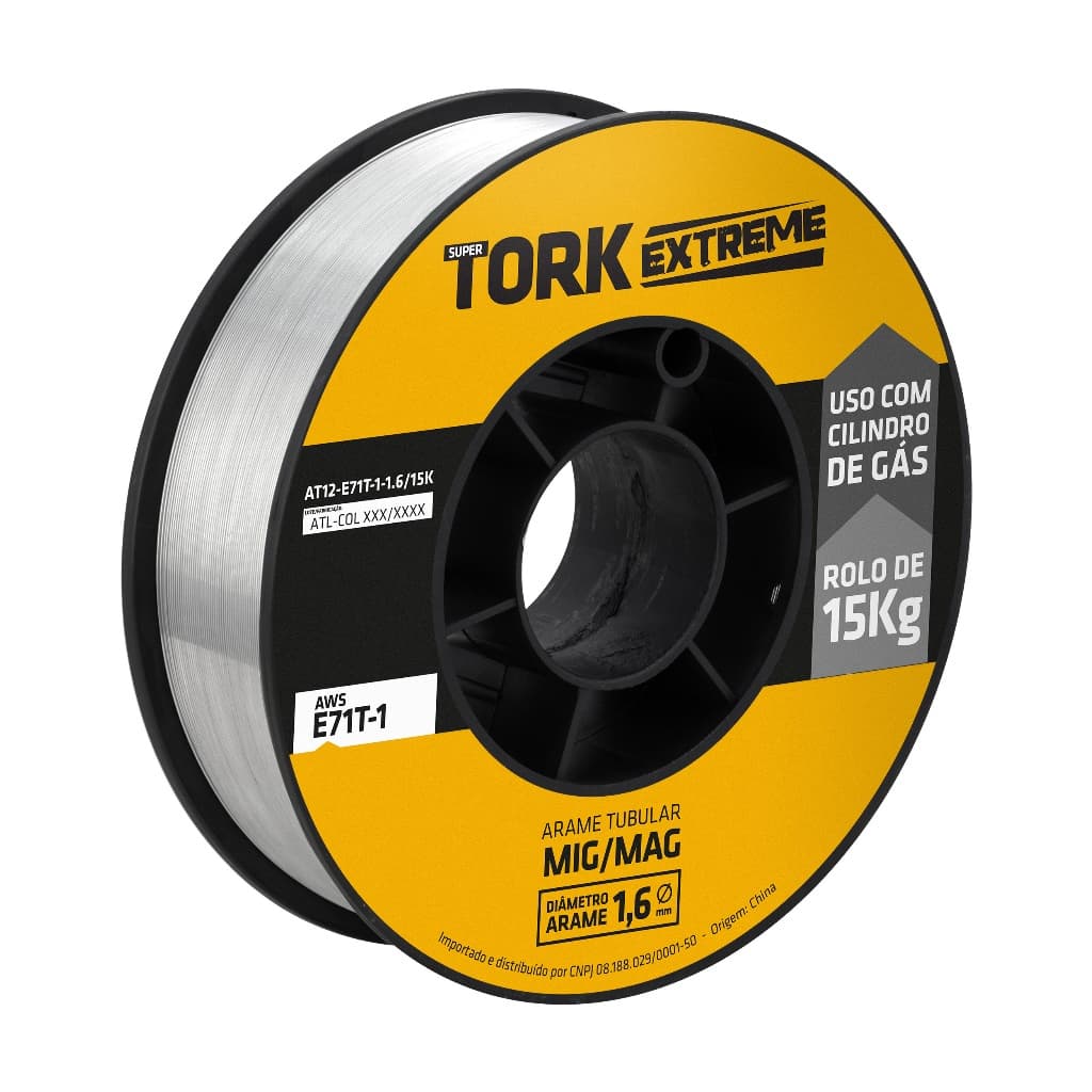 Arame Para Solda Mig Tubular Bitola 1.6mm 15kg E71t Tork