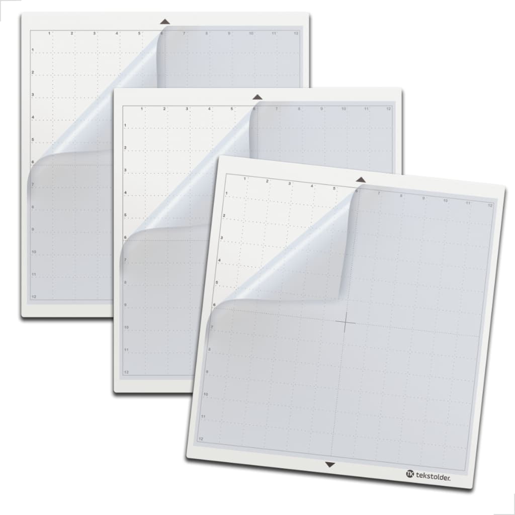 Kit 3 Base De Corte Tekstolder 30x30 Com Cola Para Silhouette Cameo + Cola Reposição Média/ Alta Aderência