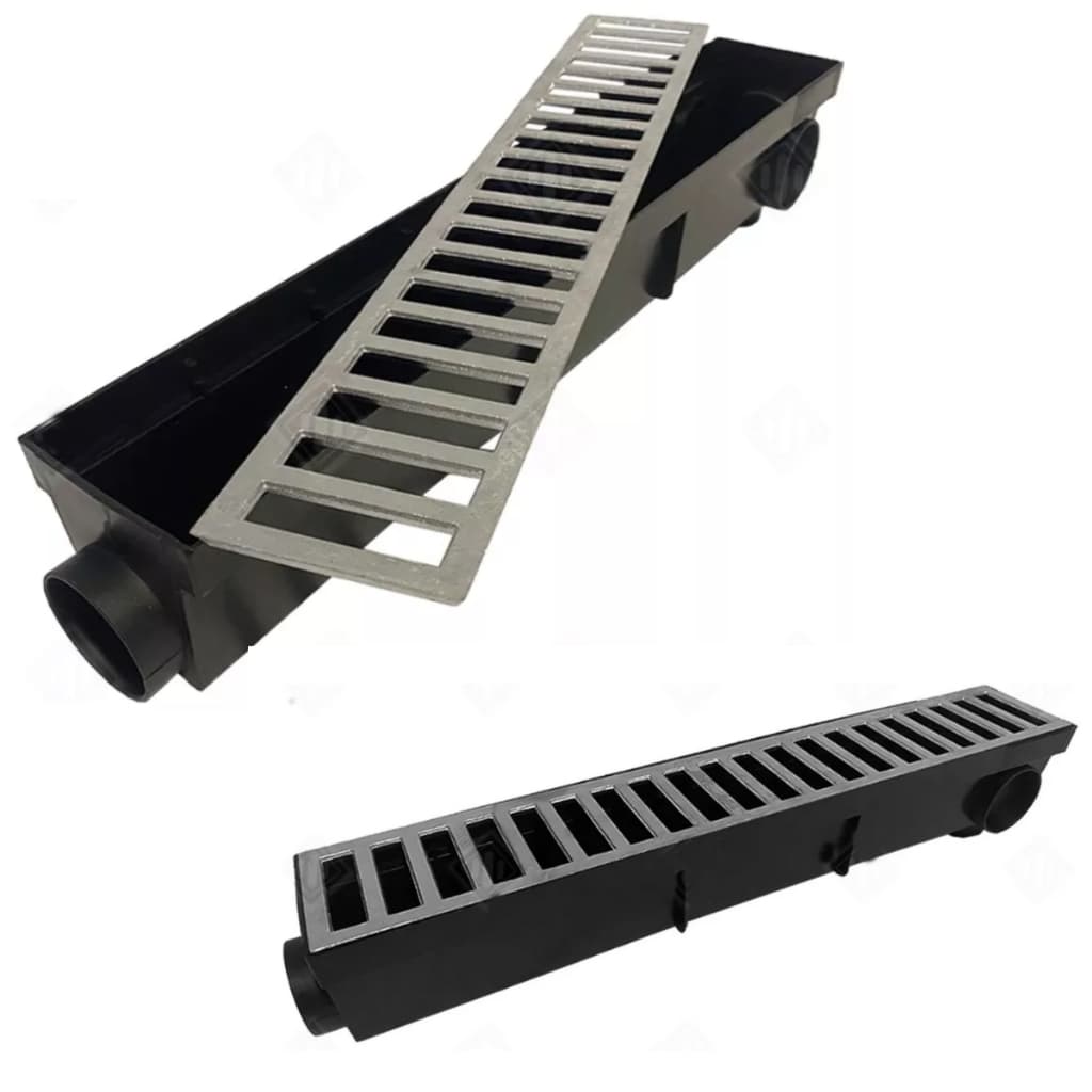 ralo linear 8x50cm grelha + coletor pluvial