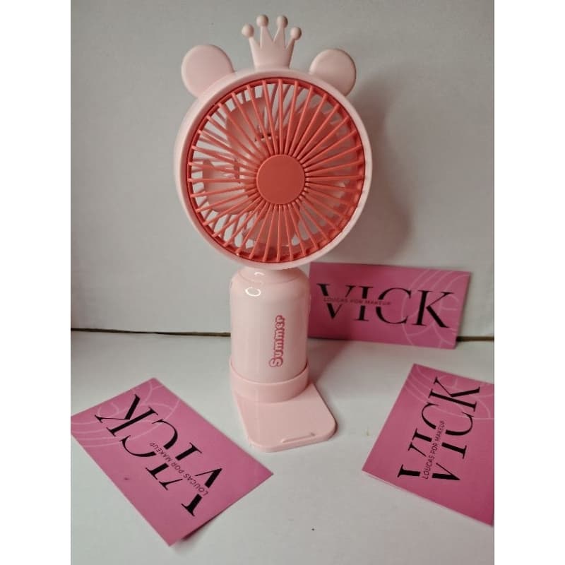 Mini ventilador portátil para maquiagem.