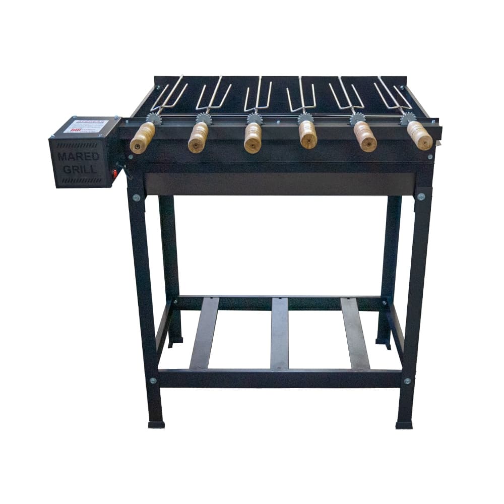 Churrasqueira Gira Grill Rebaixado 6 Espetos Caçamba Preto