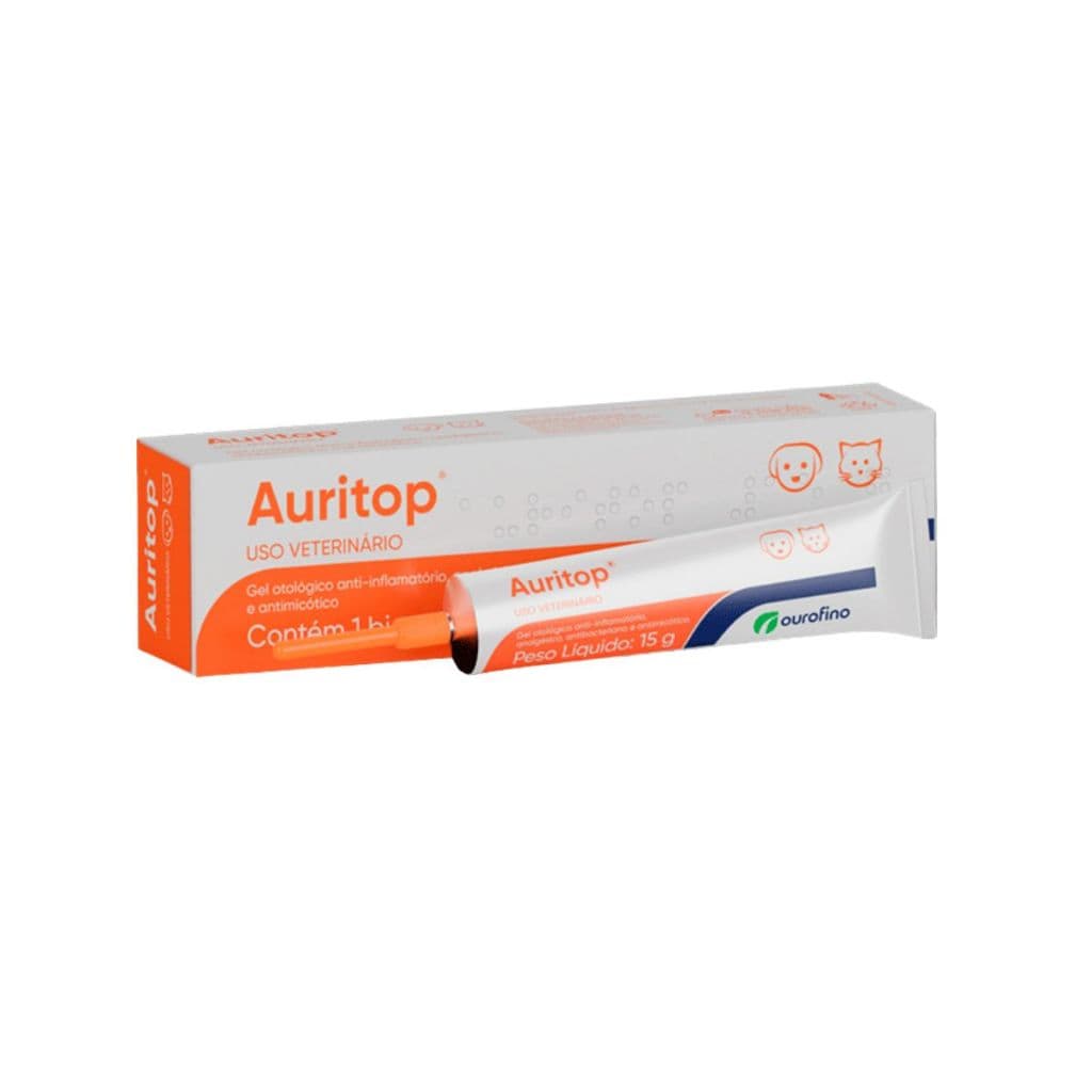 Auritop 15g Gel Otologico Cães e Gatos - Ourofino Pet