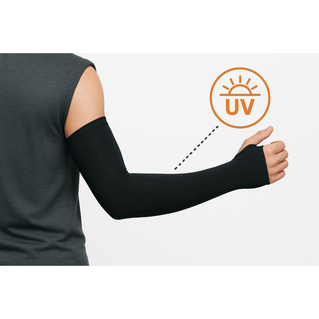 Manguito UV 90 Proteção Solar Braço Motoboy Ciclismo Anti-Raios Sol Resistente Confortável