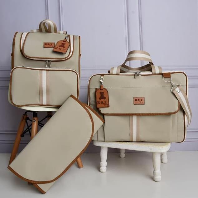 Kit Bolsas Maternidade Mala De Bebê Com Mochila Grande 2 Em 1 E Trocador