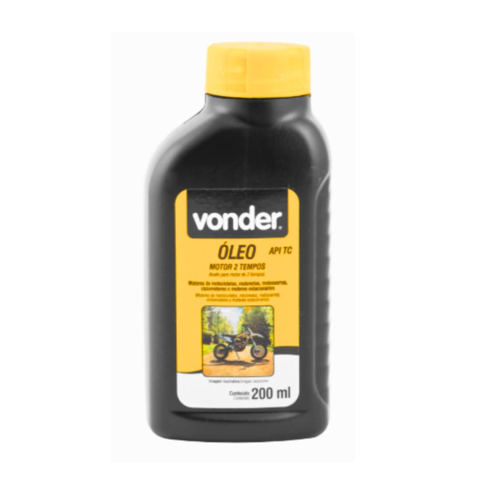 Óleo para motor 2 tempos 200 ml motores de motocicletas, motonetas, motosserras, ciclomotores e motores estacionários