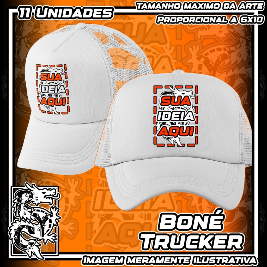 11 Bonés Personalizado Trucker RYC Sua ideia em DTF