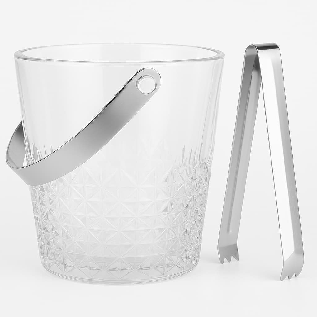 Balde De Gelo 900ML De Vidro Com Pegador
