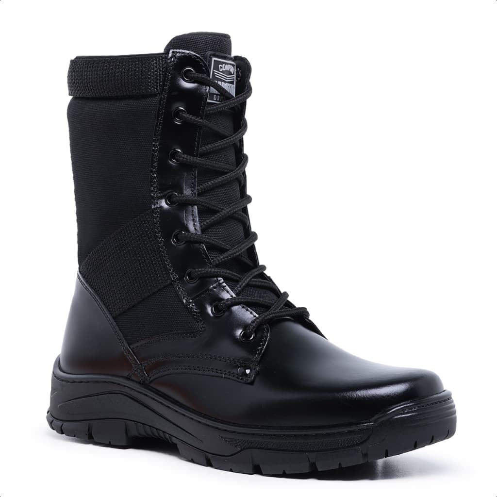 Bota Masculina Coturno Militar Tático em Couro