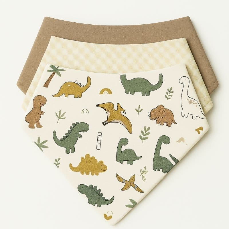 Kit 3 Babadores Bandana Bebê 100% Algodão