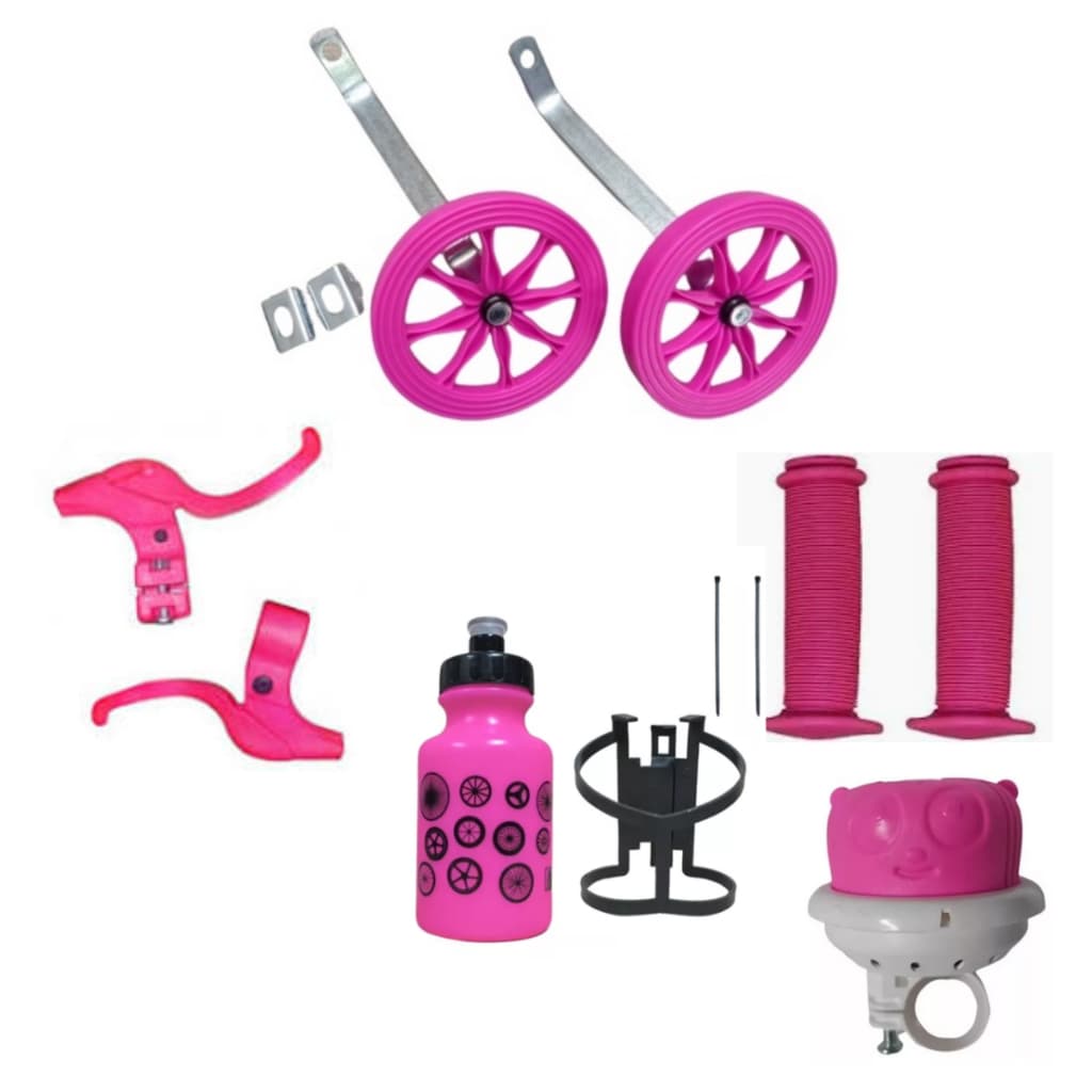 Rodinha Aro 16 Wester + Buzina Fon Fon + Manopla + Manete De Freios + Garrafa Infantil c/ Suporte