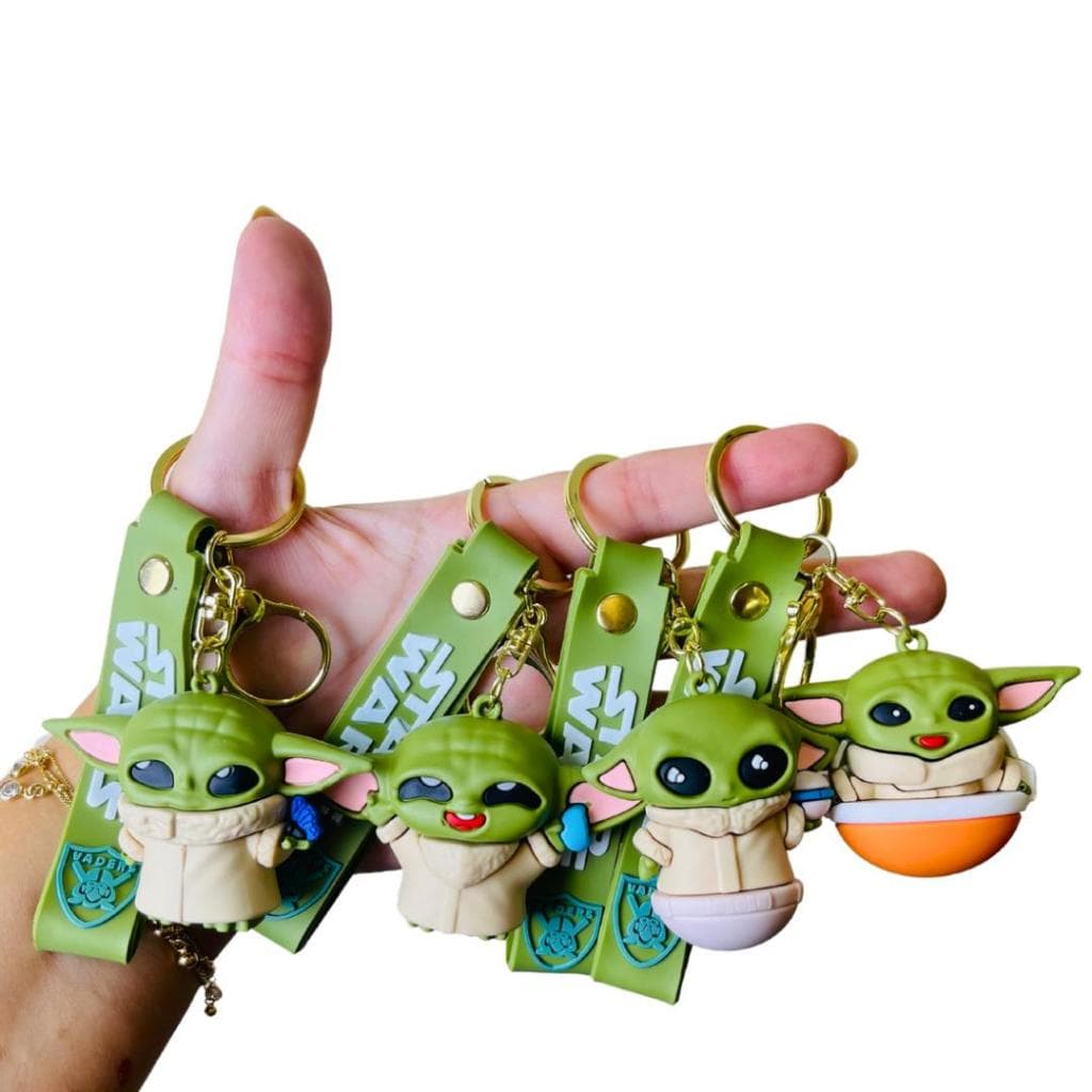 Chaveiro Baby Yoda Star Wars 3D Premium Grande Emborrachado Colecionável Bolsa Mochila Chaveiro Fofo