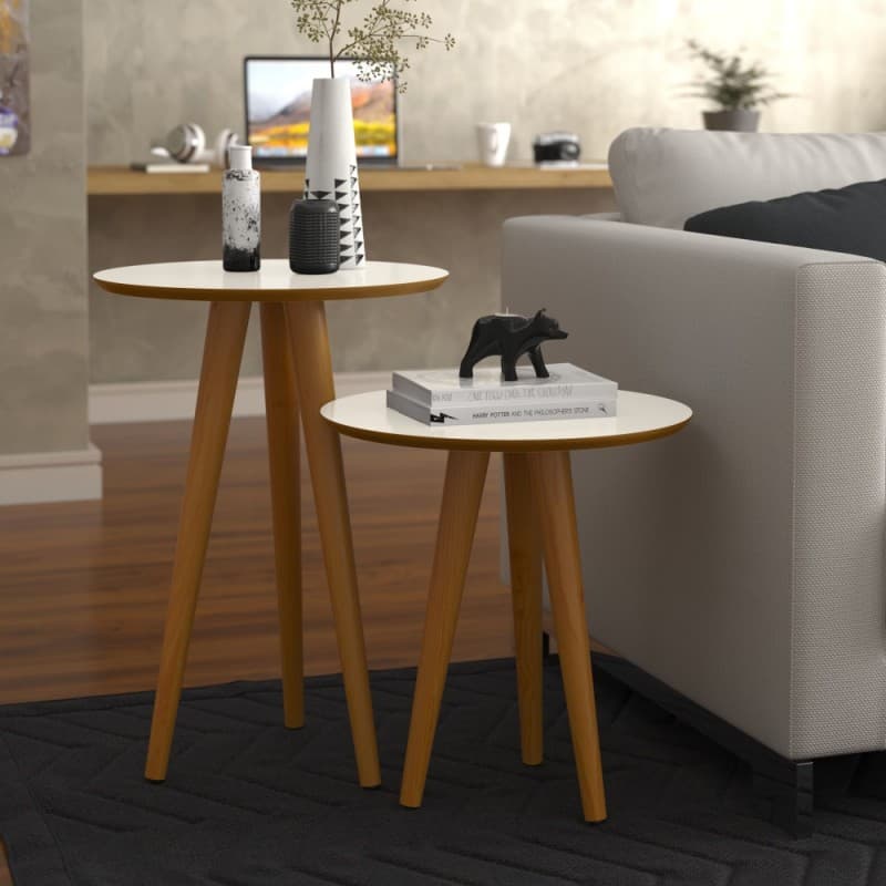 Mesa de Apoio com Mesa Lateral Sala Escritório Recepção 4202 Pés Palito - Decora Móveis Online