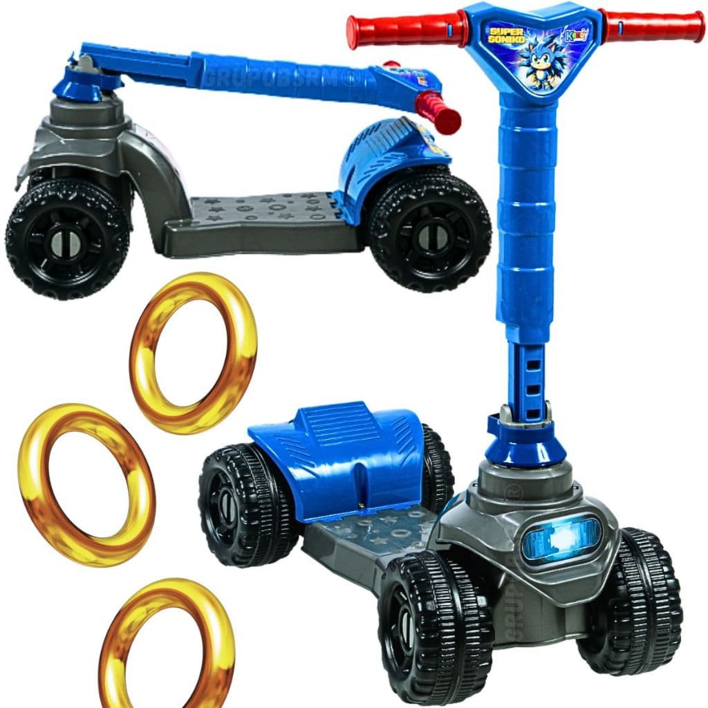 Quadriciclo Patinete infantil 4 rodas com ajuste de altura andador criança 3 anos masculino feminino