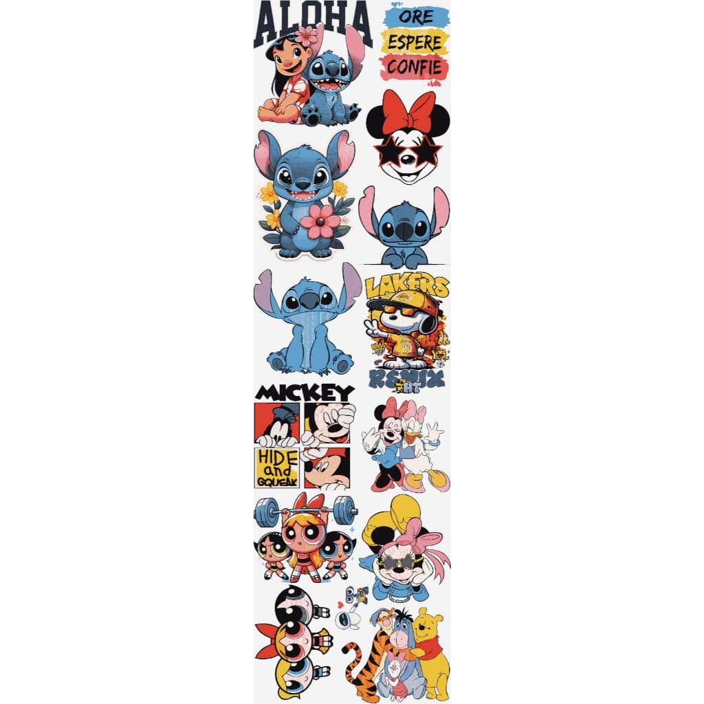 DTF Impressão Pronta Estampa Para Camisetas  Desenhos e Personagens Variados Varios Tamanhos 1Metro