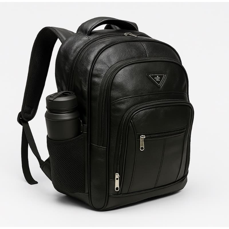 Mochila Masculina Unisex Grande e Reforçada de Couro Mochila Executiva Unissex