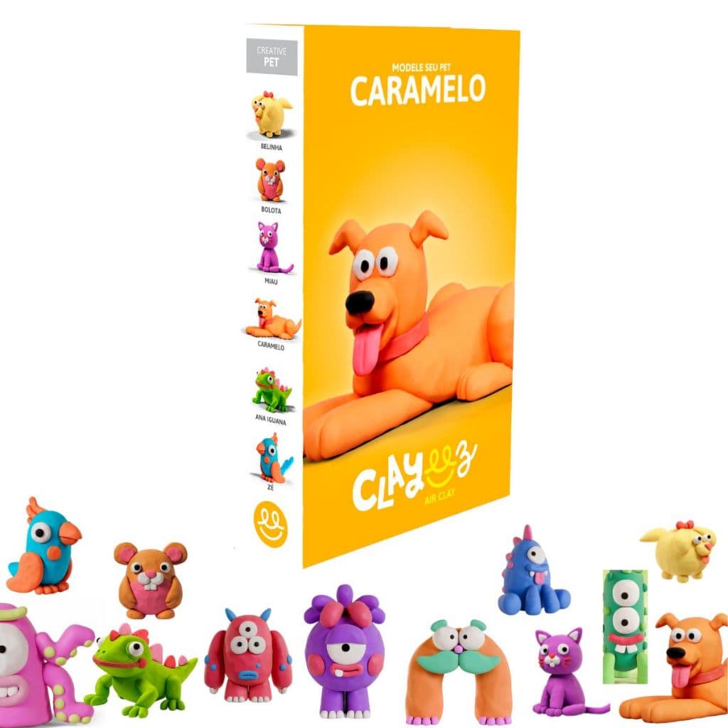 MASSINHA MODELAR CRIAR PERSONAGENS GELELÉ DOCINHOS CUPCAKE PET CARAMELO NAO GRUDA PRESENTE CRIANÇA