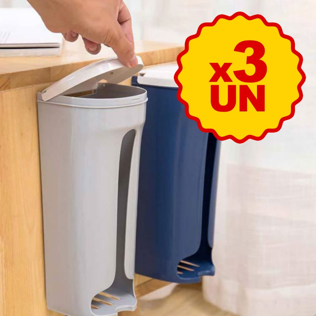 Kit 3 Porta Sacolas de parede Puxa Saco Dispenser Organizador