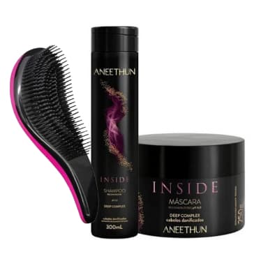 ANEETHUN KIT INSIDE SHAMPOO + MÁSCARA + ESCOVA (RECONSTRUÇÃO)