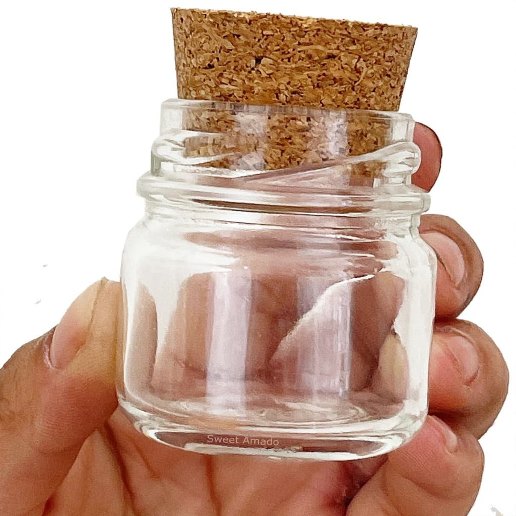 50 Potes de Vidro 40ml com Tampa de Cortiça / Rolha By Sweet Amado