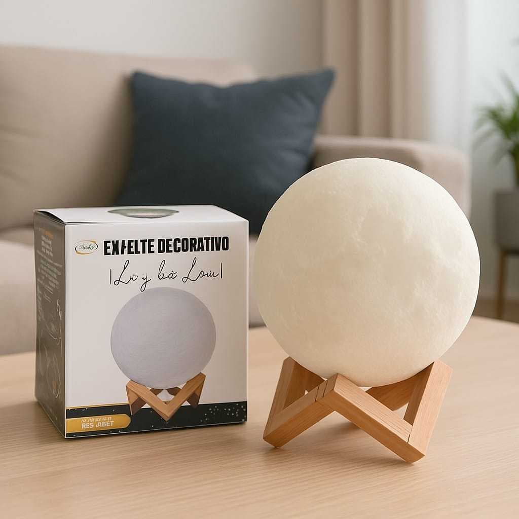 Luminária Lua Realista com Iluminação LED. Presente Criativo Deixa o Ambiente Sofisticado.