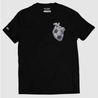 Camiseta Masculina Com Estampa Coração Bola De Futebol Tecido Premium 100% Algodão