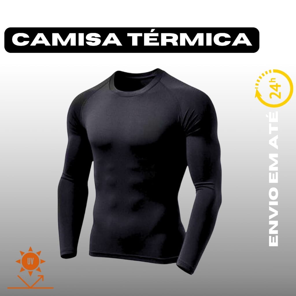 Camisa Térmica Proteção solar Uv+50 Blusa Térmica Esportiva para Malhar