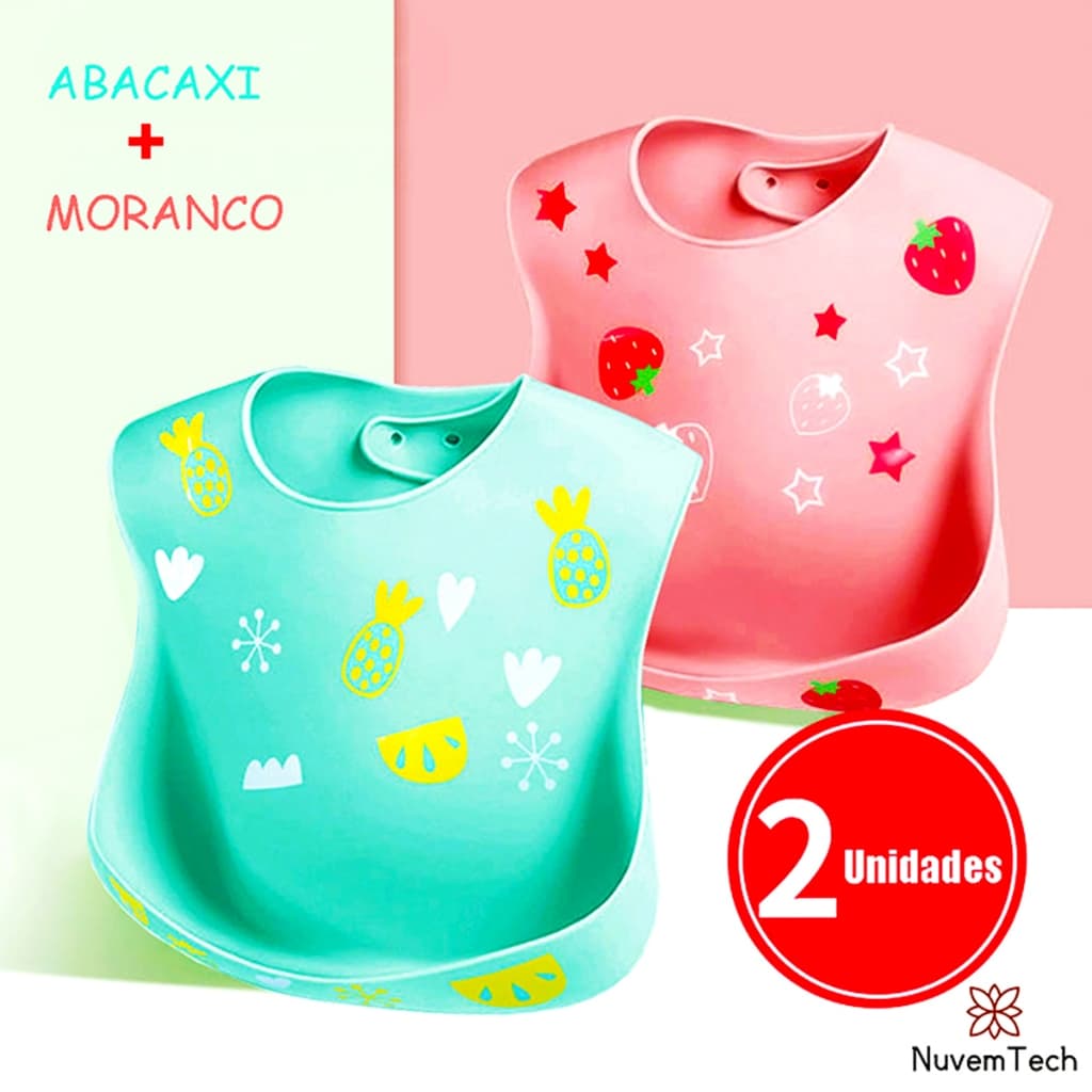 Babador De Silicone Para Bebê Babeiro Alimentação Menina Menino Impermeável Pega Migalhas Infantil Criança