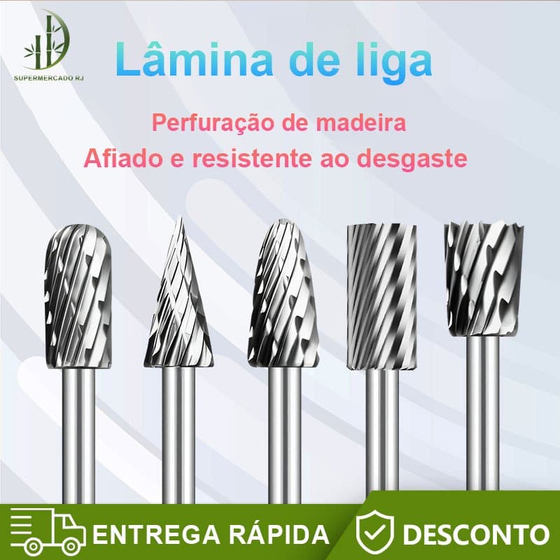 5pcs Jogo De Lima Rotativa Grossa Aço Para Madeira, Metal e Escultura