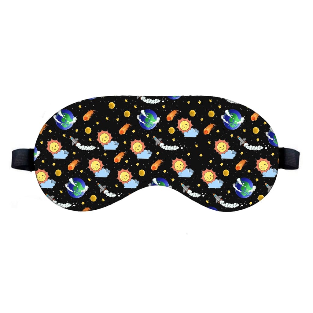 Tapa Olho Universo Fofo Preto Galaxia Mascara De Dormir