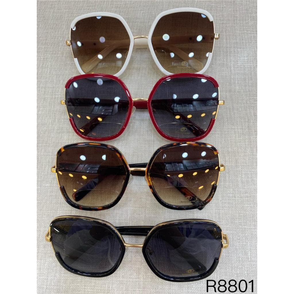Óculos de Sol Feminino Elegante R8801 – Armação Leve com Design Geométrico – Proteção UV400