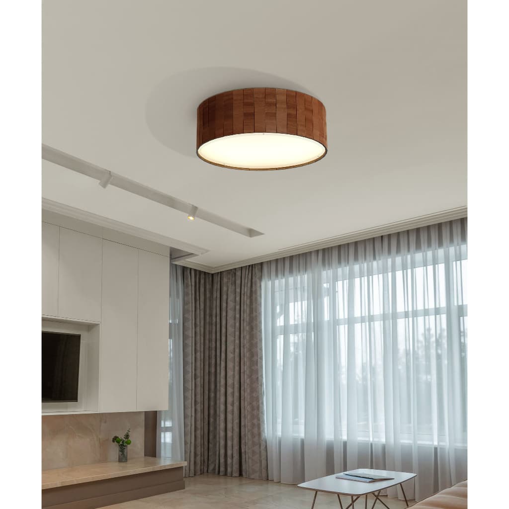 Luminaria Plafon Redondo 30 cm Imbuia
