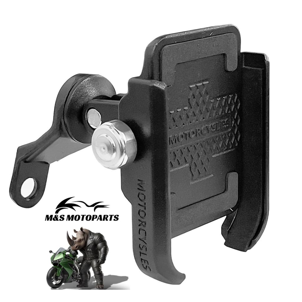 Suporte Para Celular GPS Bike Bicicleta E Moto Em Alumínio Resistente Fixação Retrovisor