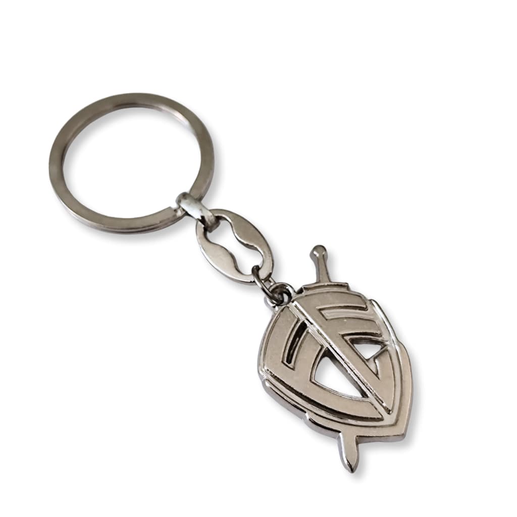 2 Chaveiros Escudo Da Fé Padrão Italiano Metal Prateado
