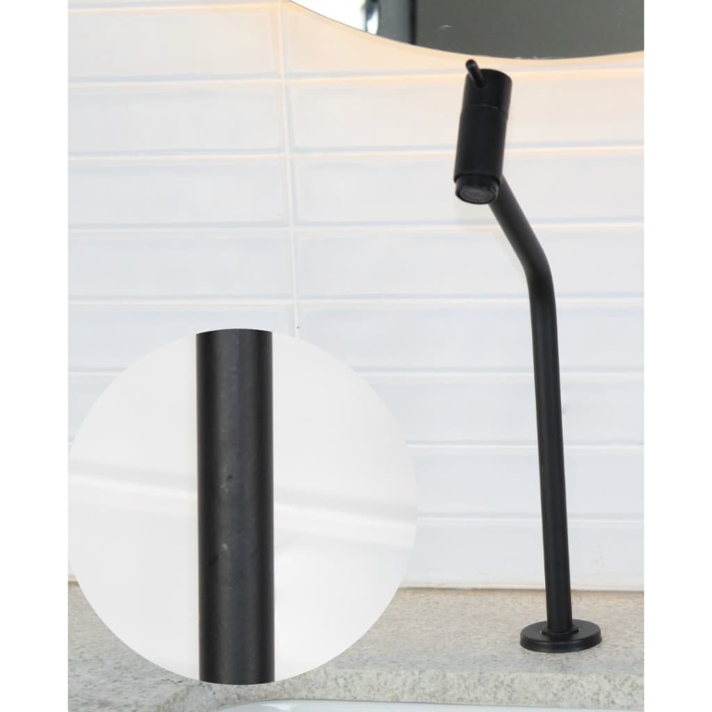 OUTLET 4 - Torneira Lavatório Banheiro Link Alta 45º Preto Fosco 1/4 de Volta Metal (COM DETALHE)