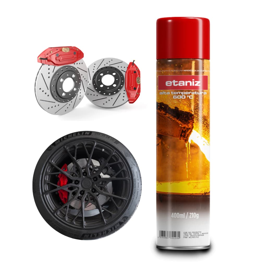 Tinta spray vermelho fosco alta temp extrema fixação 400ml