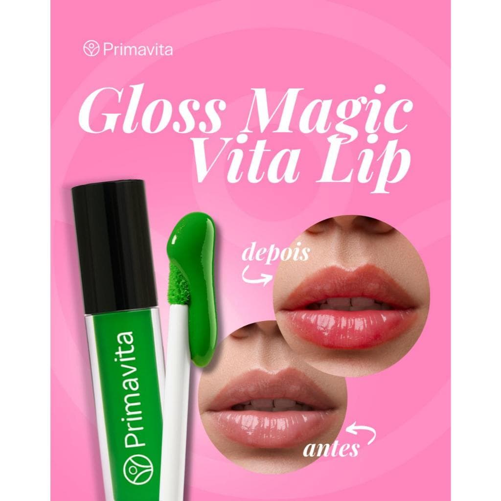 Gloss Magic Vita Lip 3ml Gloss Magico, Muda de cor nos lábios, Hidratante Ácido Hialurônico