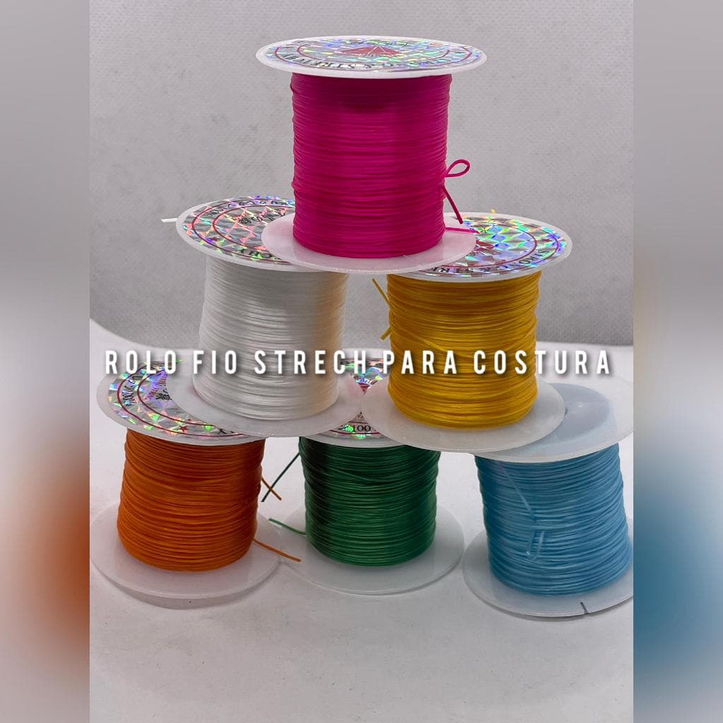 Fio Elástico Stretch Rolo 10 metros 0.8mm Elastano Spandex Costura Perucas Artesanato Pulseira Colar