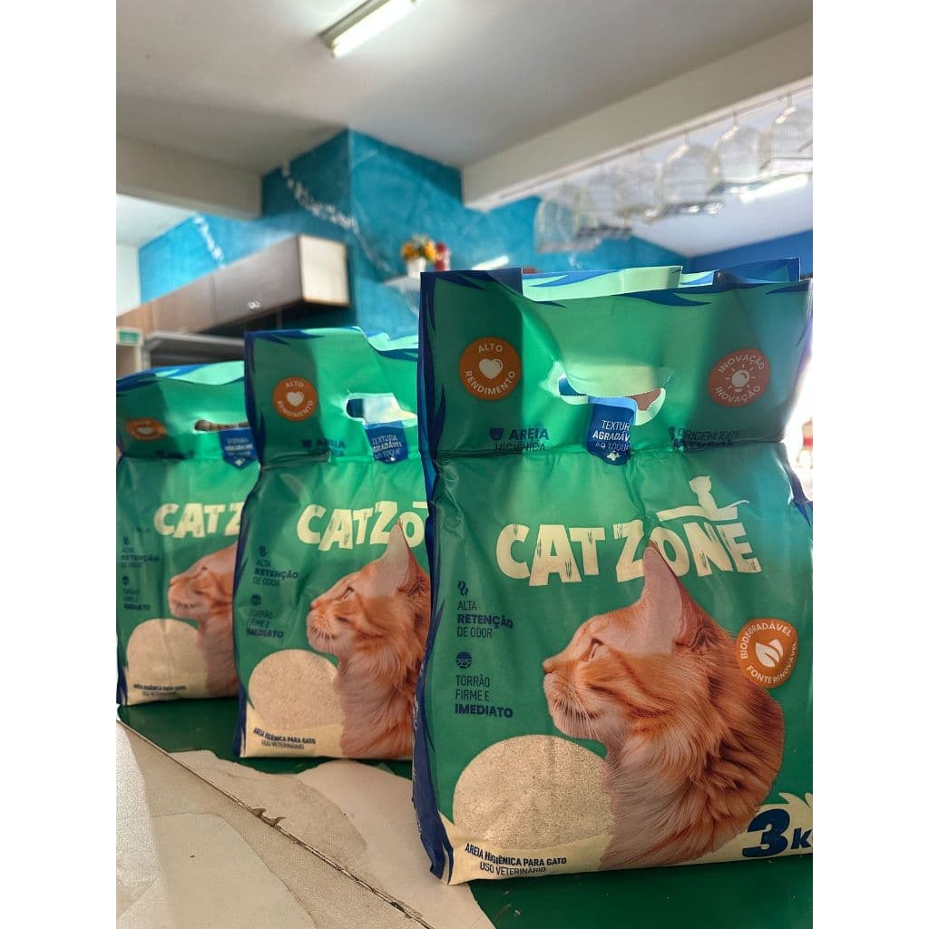 Areia Higienica Para Gato Cat Zone Natural 3 Kg