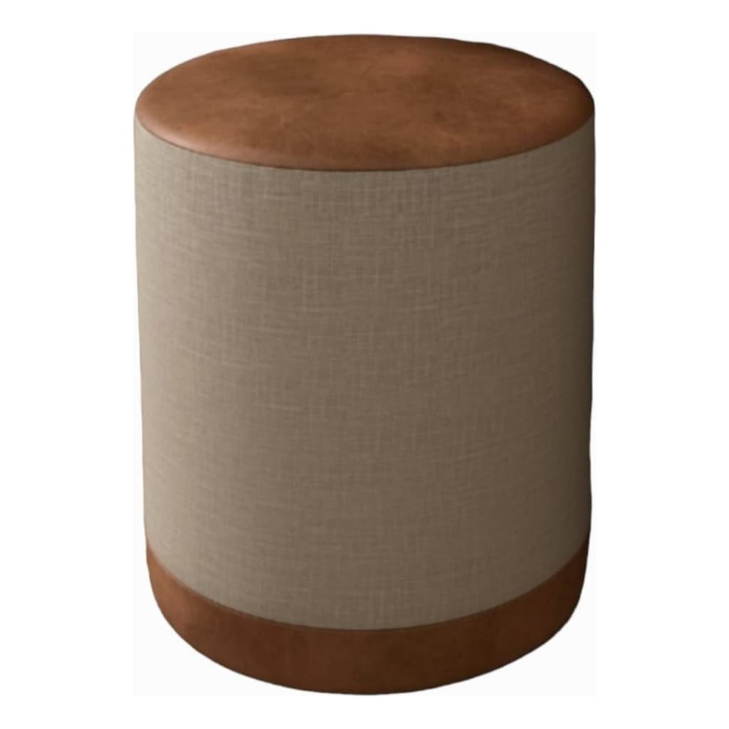 PUFF CORINO DECORATIVO LUXO PARA SALA QUARTO BEGE