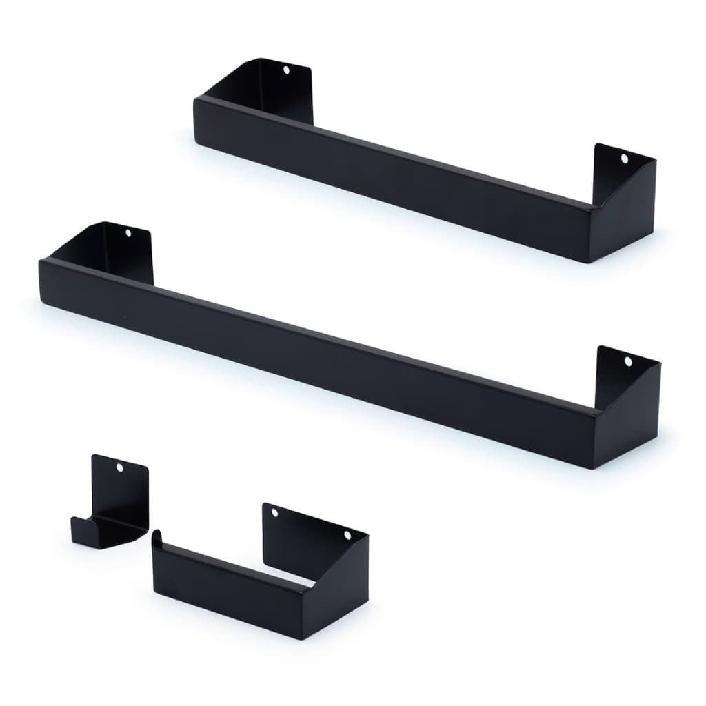 Kit Acessórios Para Banheiro Inox Preto 4 Peças