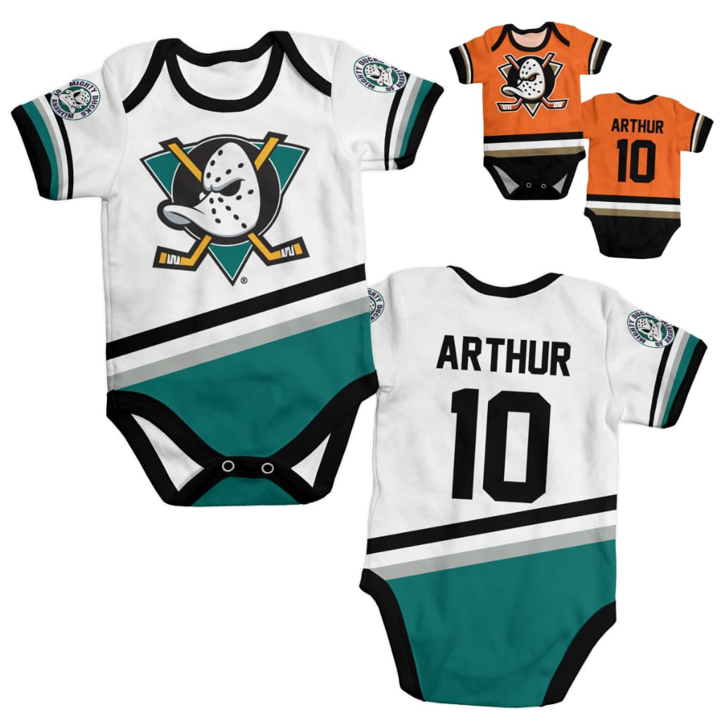 Body bebê hoquei personalizado com nome Anaheim Ducks