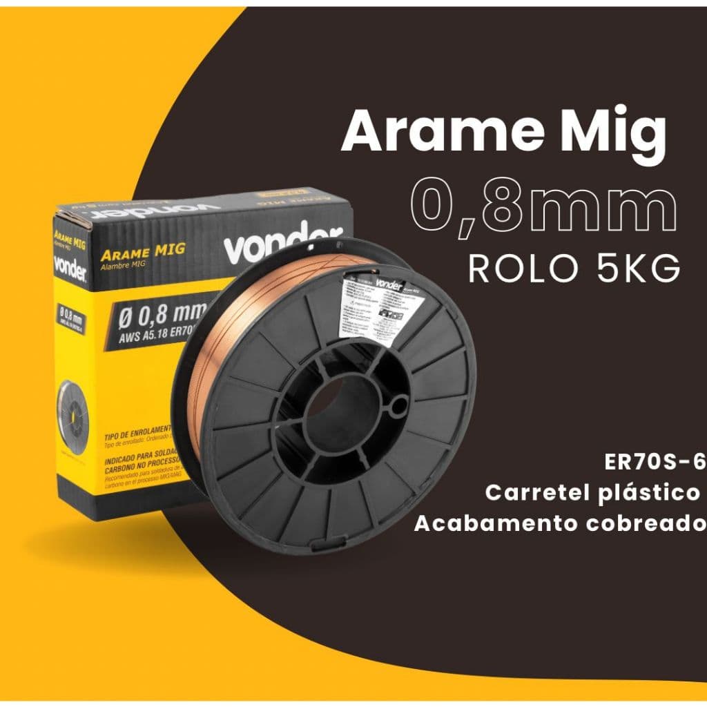 Arame De Solda Mig/mag 5kg 0,8mm Vonder - Rolo - Carretel