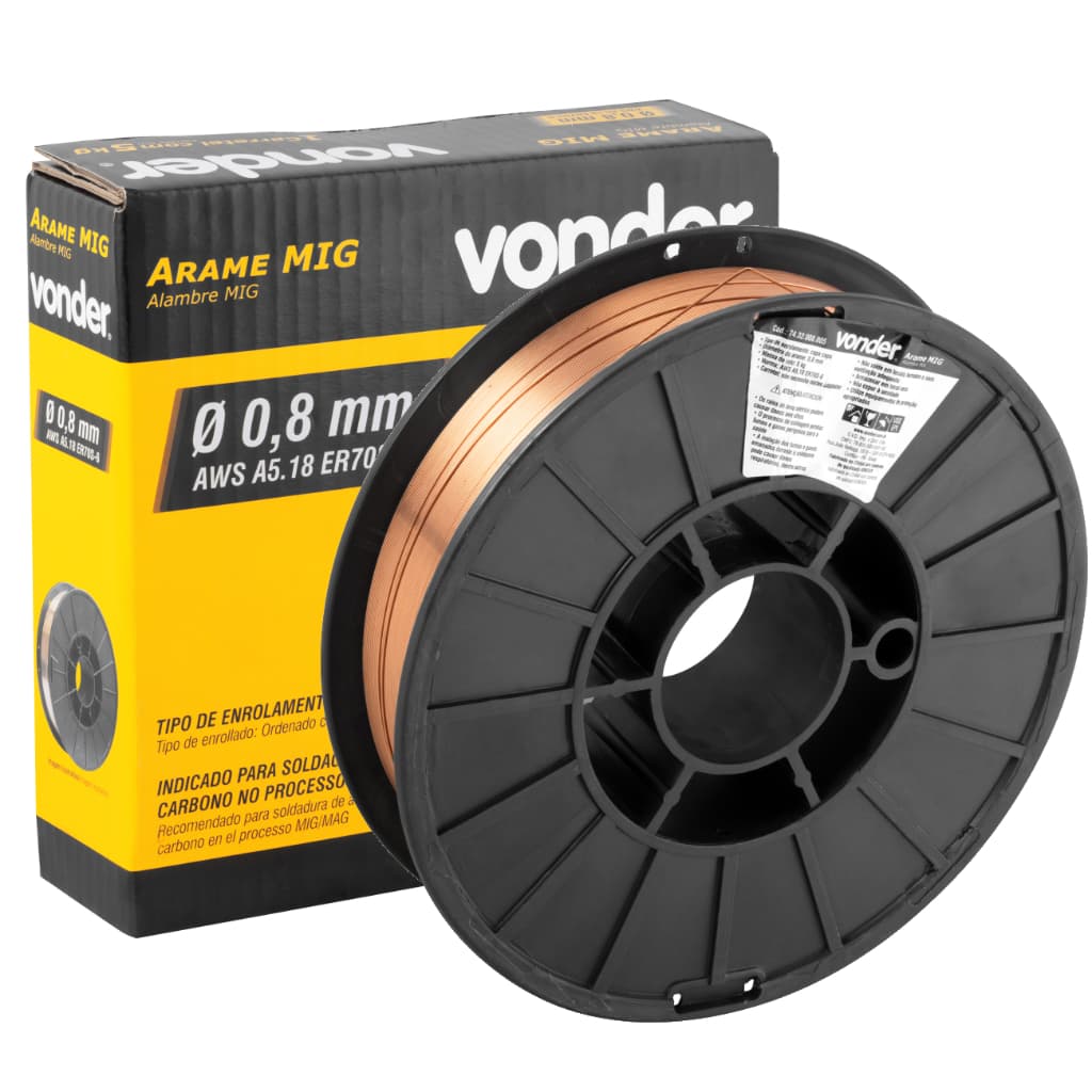 Arame De Solda Mig/mag 5kg 0,8mm Vonder - Rolo - Carretel