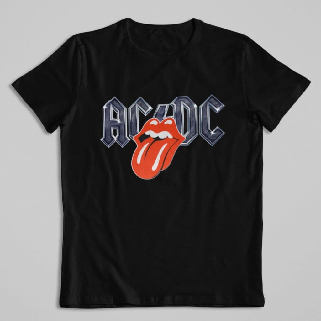 Camiseta Branca e Preta Unissex Banda Rock Metal ACDC 100% Algodão Fio 30.1 Penteado Rock and Roll