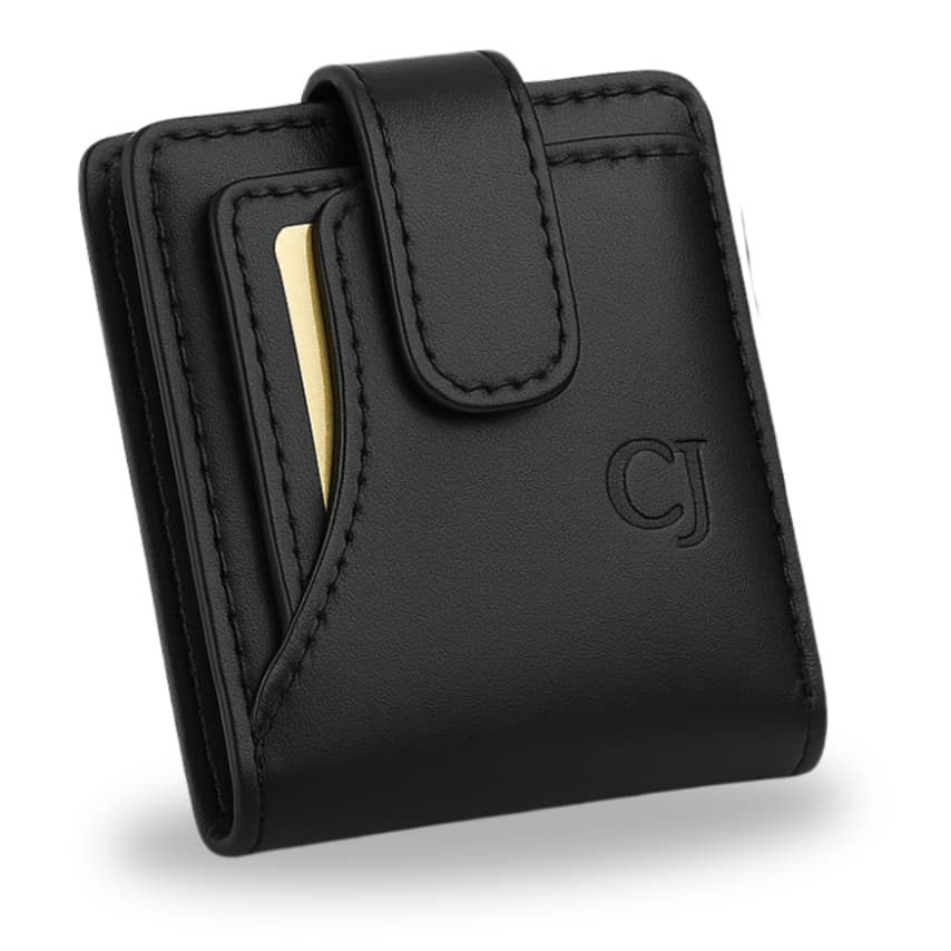 Carteira  Masculina Couro Legitimo Com Fecho De Botão e Porta Moedas