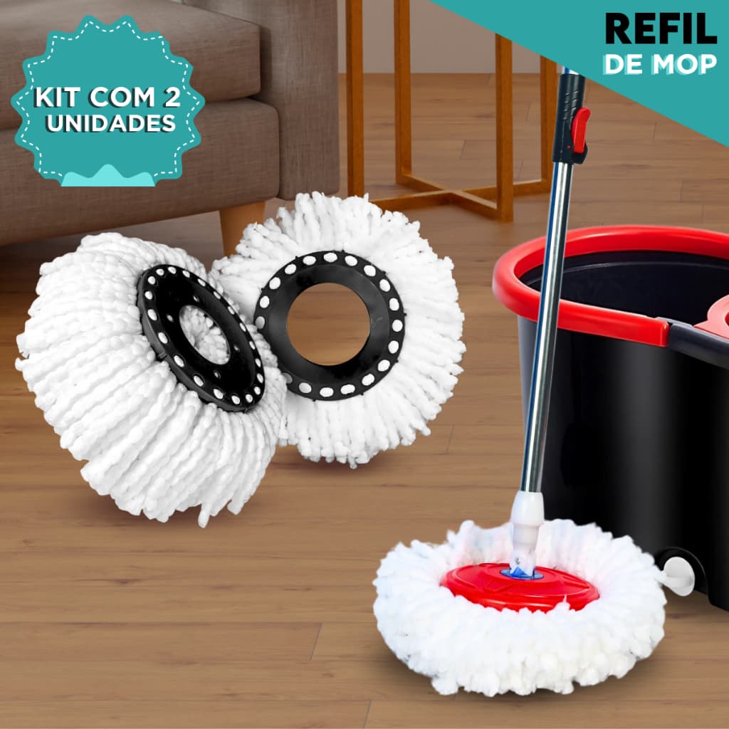 Refil Mop Giratório Kit C/2 Esfregão - SHEFA
